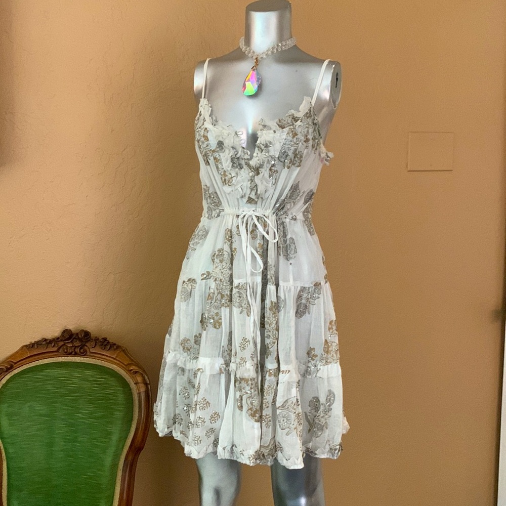 Juliett Dunn Sleeveless Floral Gorgeous Detailed Dress. Sz OS - Picture 4 of 9